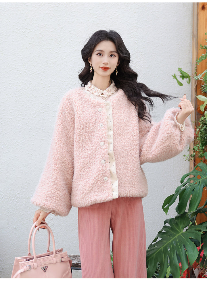 【Pale Blue Diary】Vintage Hong Kong Style Autumn Winter Casual Thick Coat YQ5269295