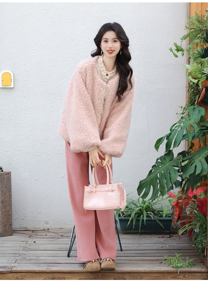 【Pale Blue Diary】Vintage Hong Kong Style Autumn Winter Casual Thick Coat YQ5269295