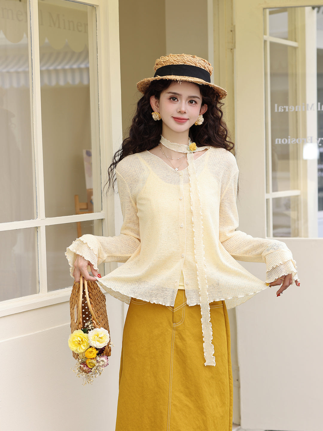 【Moon Shadow in a Deep Well】Long-Sleeve Knit Cardigan, Women&