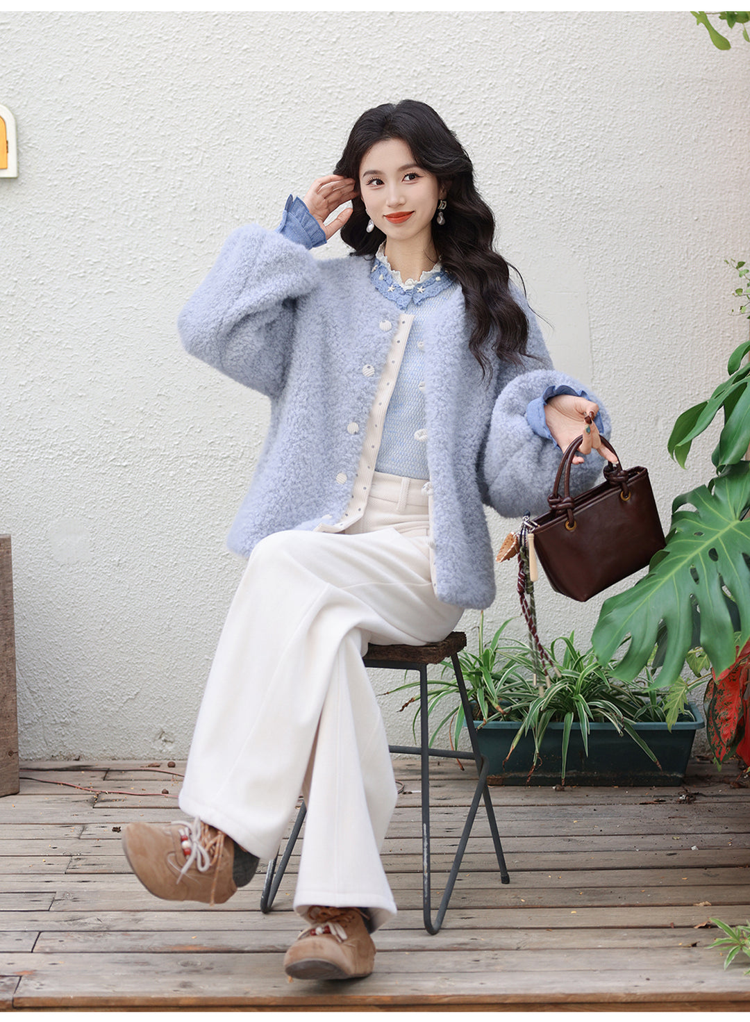 【Pale Blue Diary】Vintage Hong Kong Style Autumn Winter Casual Thick Coat YQ5269295