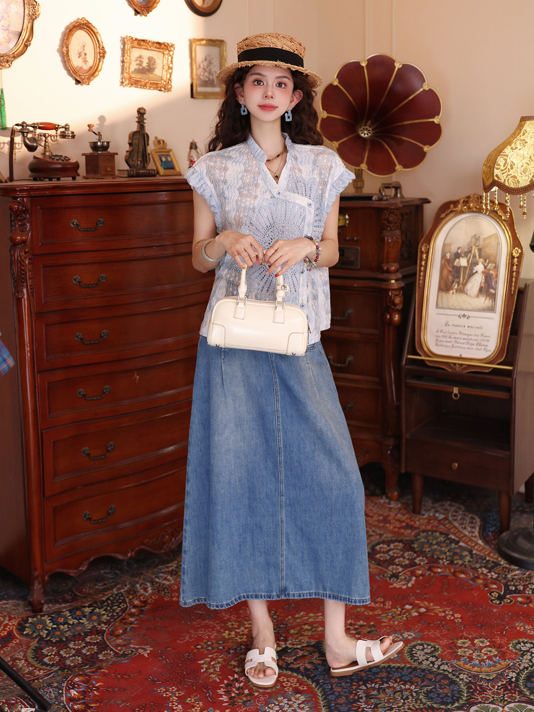 【Still Sea Surface】Summer Diagonal-Placket Women&
