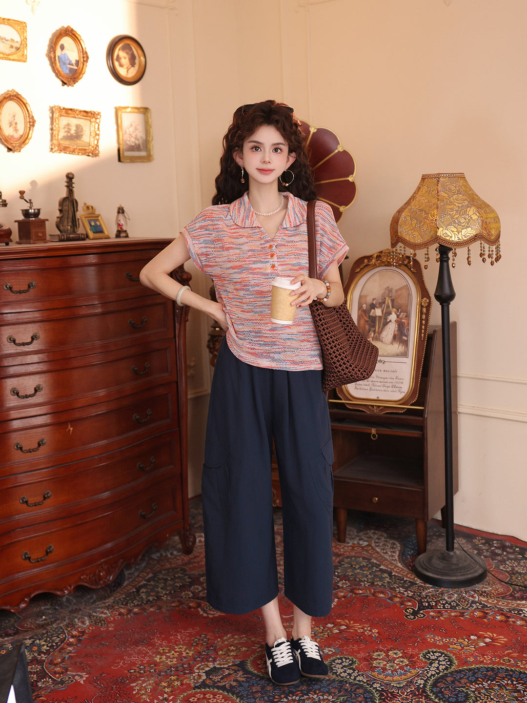 【Stripe Wander】Dopamine Stripe Short-Sleeve T-Shirt, Women&