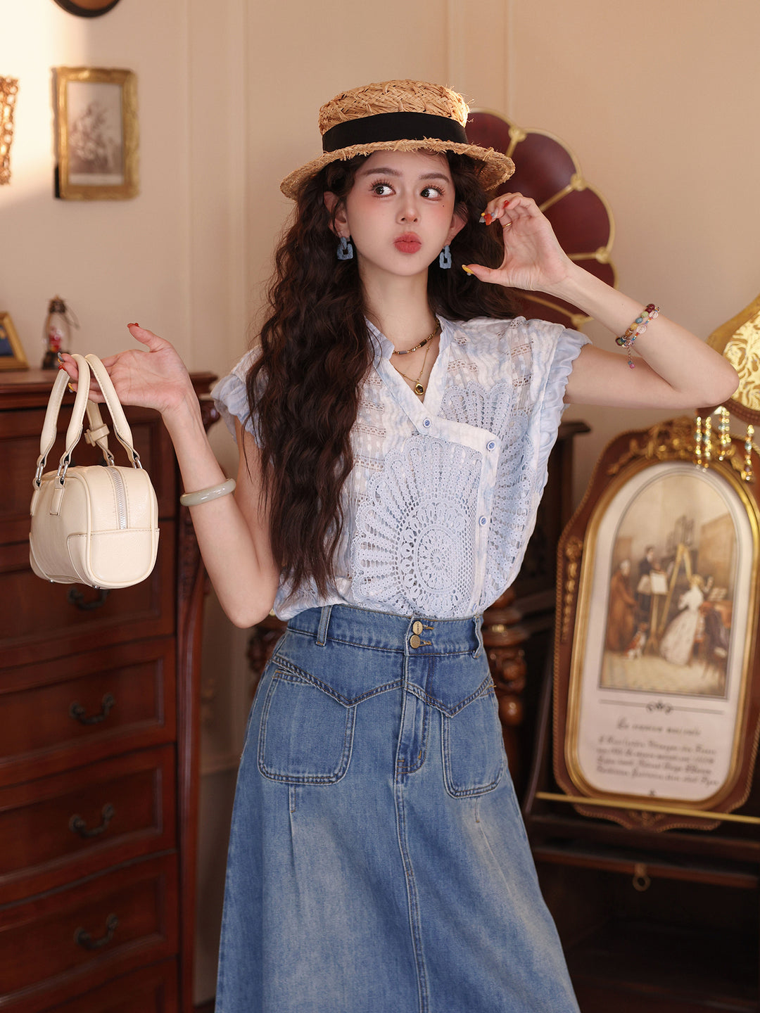 【Still Sea Surface】Summer Diagonal-Placket Women&