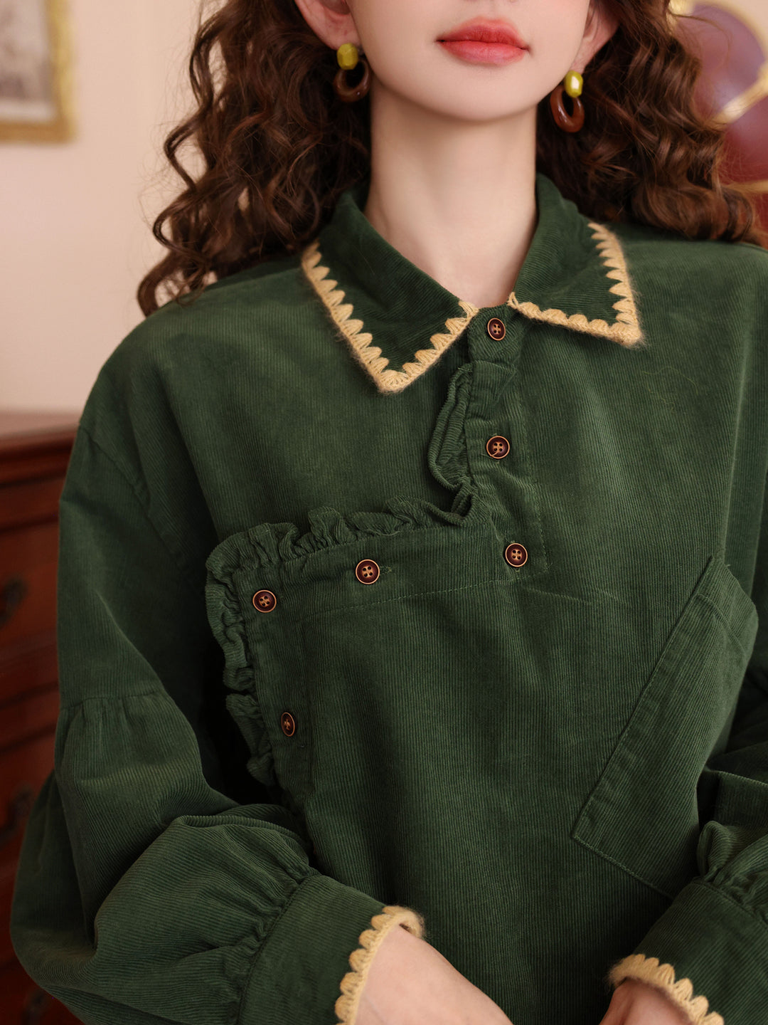 【Traveler in the Woods】Corduroy Shirt, Women&