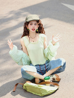 【Homebound in the Lanes】2026 Summer Long-Sleeve UV-Protection Jacket + Tank Top, Women&