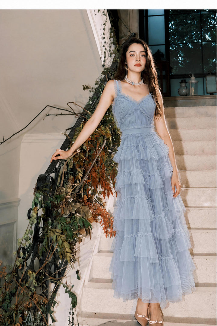 【Mist Star Dress】V-neck Ruffle Fairy Dress S019