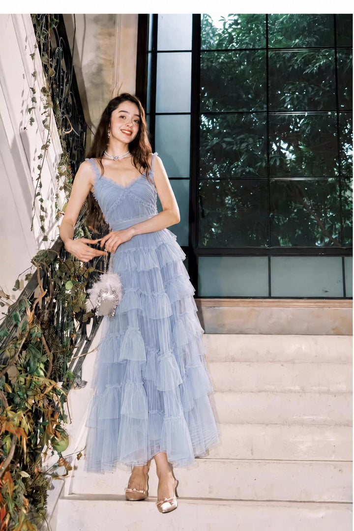 【Mist Star Dress】V-neck Ruffle Fairy Dress S019