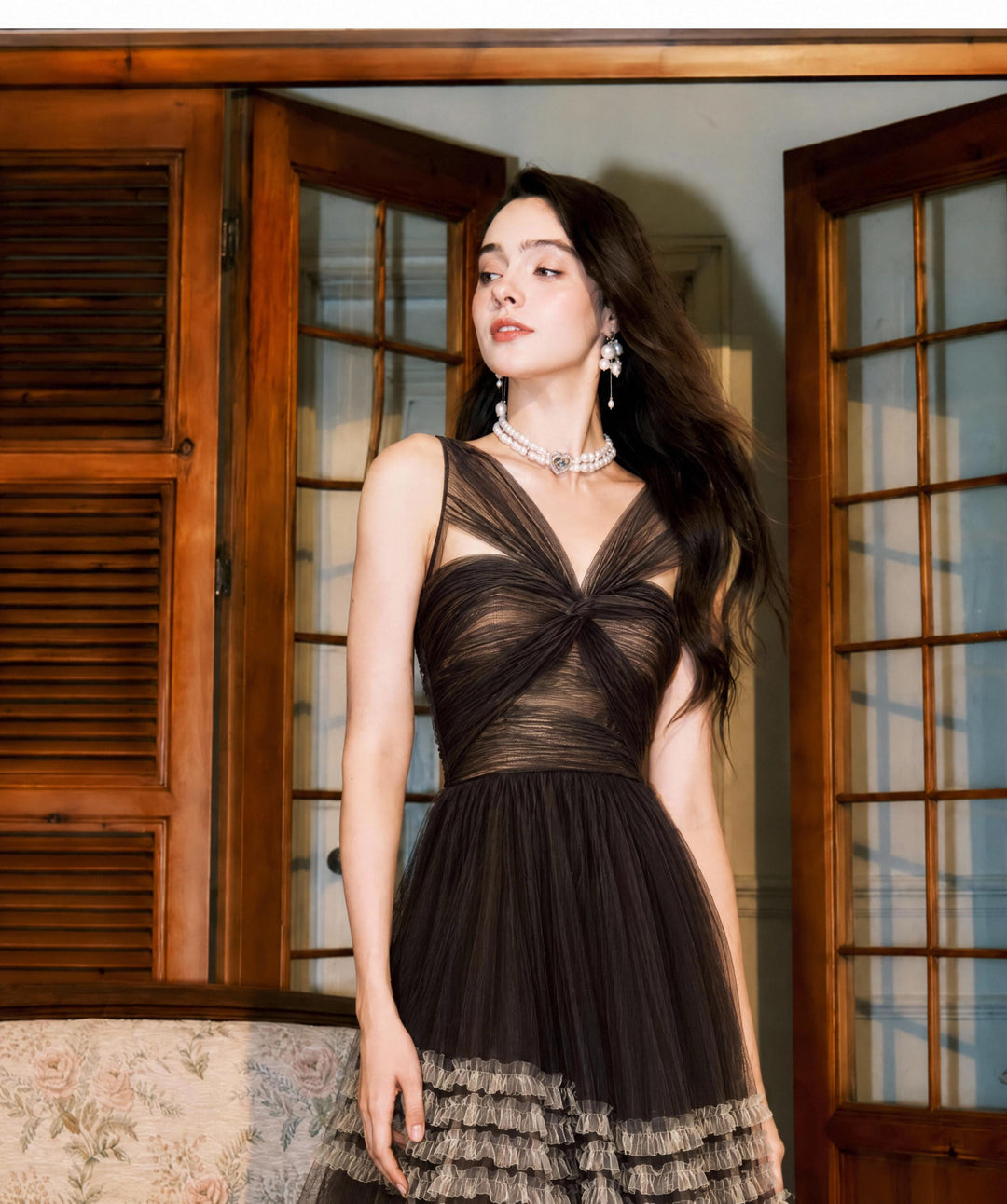 【Smoke Mist Tale】Color Block Ruffle Fairy Dress S020